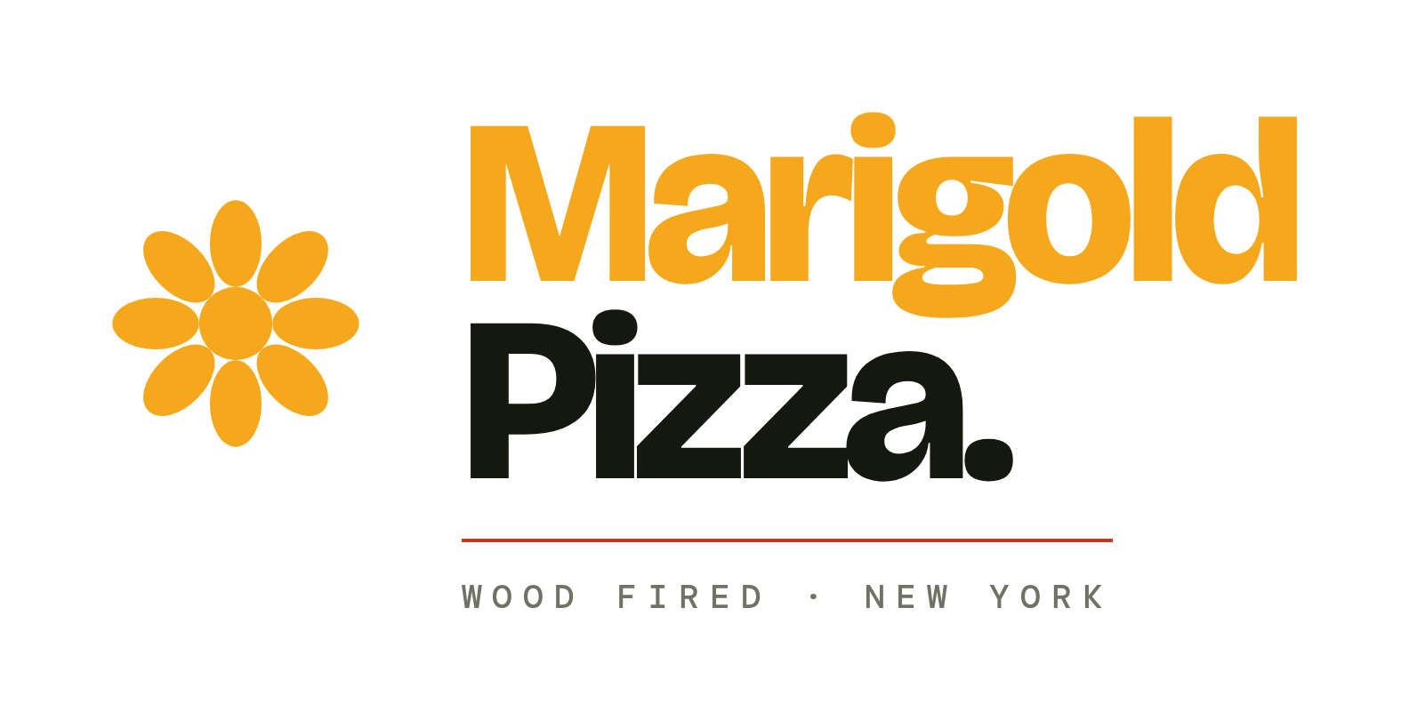 Marigold Pizza logo lockup